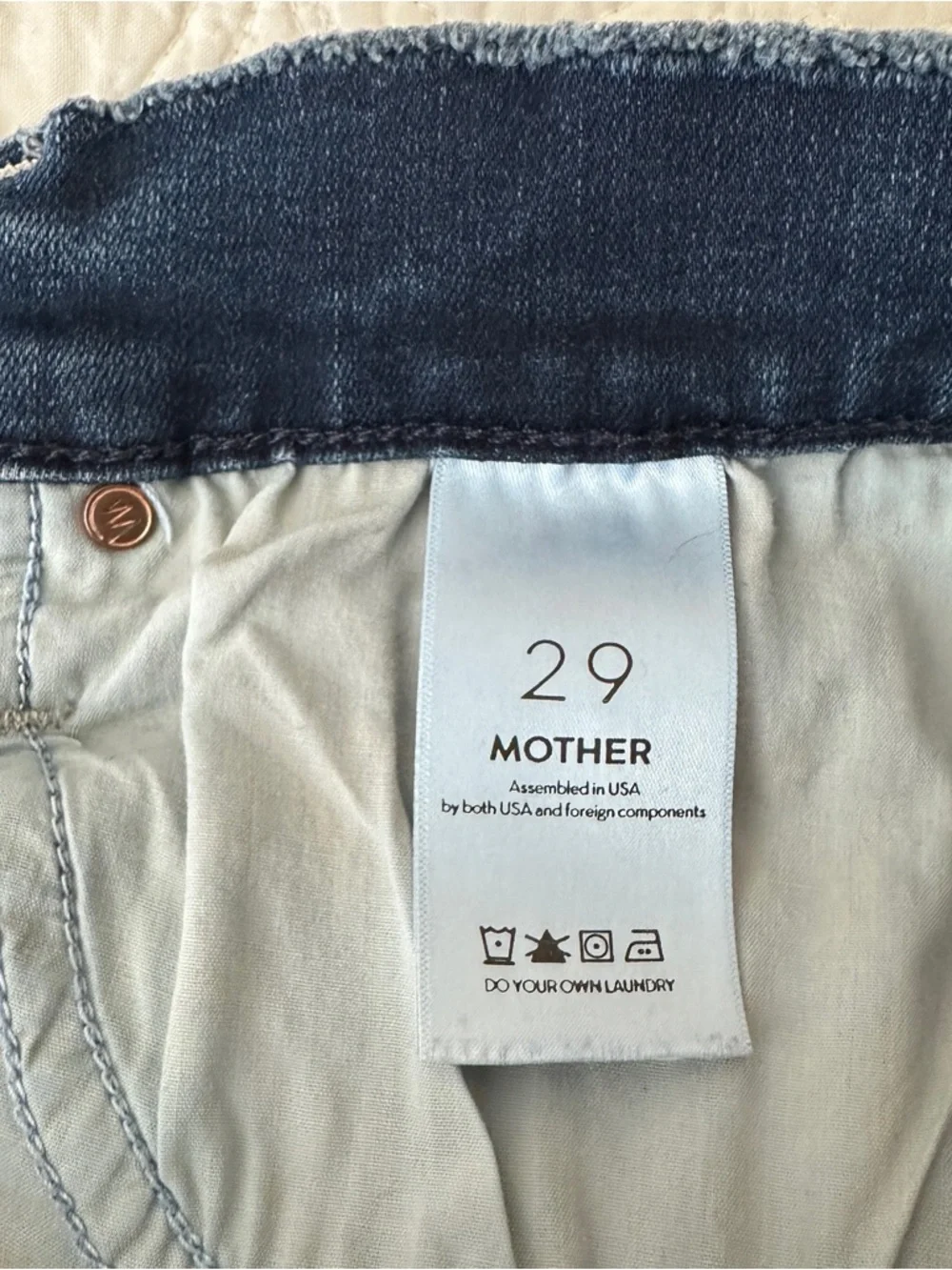 MOTHER Double Fray Charmer Crop Jean in Photo Finish Size 29